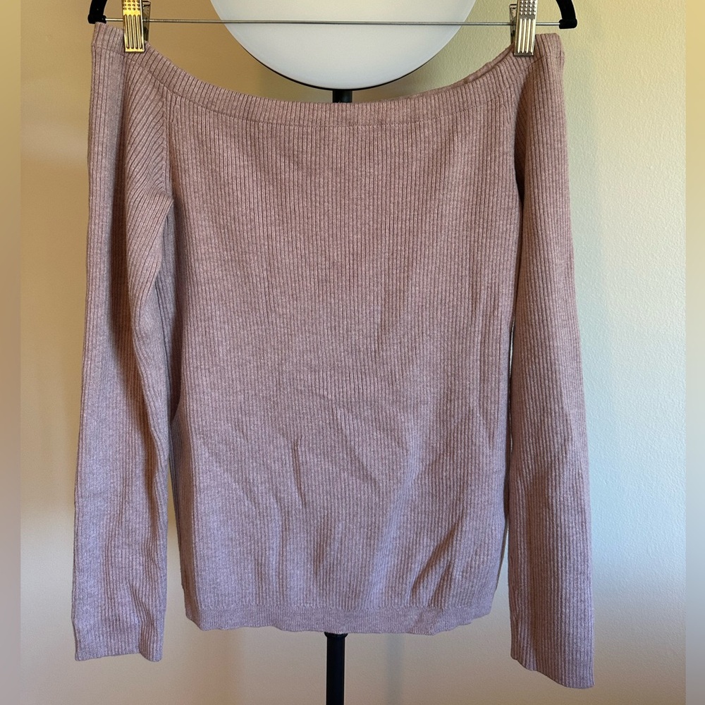 American Eagle Pink Off-the-Shoulder Sweater, Size